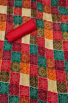 Red embroidered cotton salwar