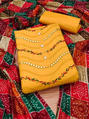 Yellow embroidered cotton salwar 1