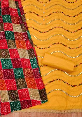 Yellow embroidered cotton salwar 3