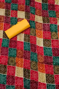 Yellow embroidered cotton salwar