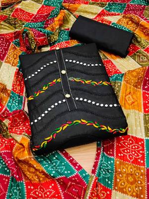 Black embroidered cotton salwar 1
