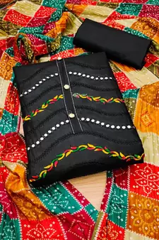 Black embroidered cotton salwar