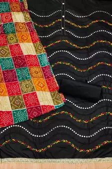 Black embroidered cotton salwar
