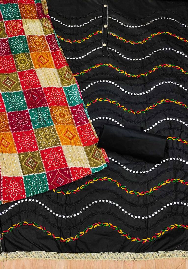 Black embroidered cotton salwar