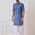 Men Indigo Regular Pure Cotton Pathani Kurta