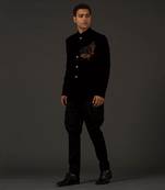 Black Embroidered Bandhgala