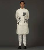 Ivory Floral Printed Nehru Jacket