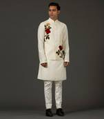 Ivory Rose Embrodered Nehru Jacket
