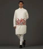 Ivory Embroidered Nehru Jacket