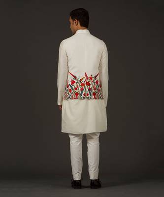 Ivory Embroidered Nehru Jacket 2