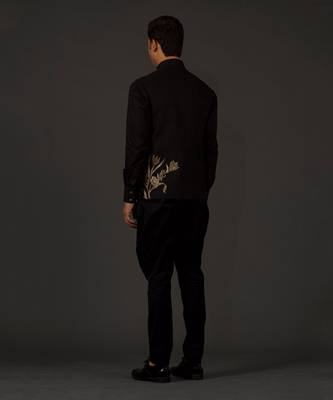 Black Embrodered Nehru Jacket 2