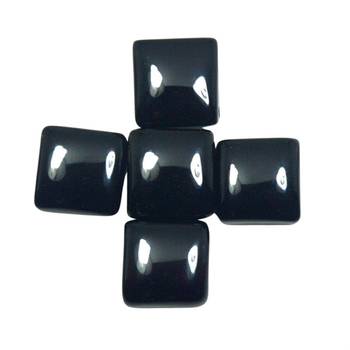 Natural Black Onyx at Wholesale Rate Fine Quality 3.25 Ratti 2.95 Carat Square Shape Haqiq Loose Gemstone 1 Pcs 2