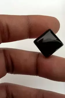 Natural Black Onyx at Wholesale Rate Fine Quality 4.25 Ratti 3.86 Carat Square Shape Haqiq Loose Gemstone 1 Pcs