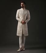 Ivory Monochrome Embroidered Sherwani