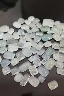 Blue Crystal with Polished Stone Work Gemstone