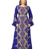 Multicolor embroidered georgette islamic-kaftans