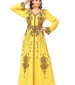 Multicolor embroidered georgette islamic-kaftans