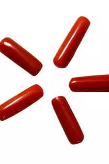Natural Red Coral at Wholesale Rate 7.25 Ratti 6.89 Carat Capsule Shape मूंगा Loose Gemstone for Jewelry Making 1 Pcs