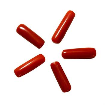 Natural Red Coral at Wholesale Rate 10.25 Ratti 9.25 Carat Capsule Shape मूंगा Loose Gemstone for Jewelry Making 1 Pcs 2