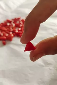 Natural Red Coral at Wholesale Rate 8.25 Ratti 7.5 Carat Trillion Shape मूंगा Loose Gemstone for Jewelry Making 1 Pcs