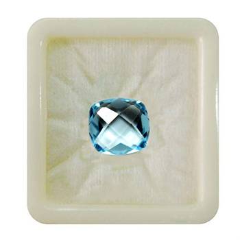 3.25 Ratti 2.95 Carat Natural Blue Topaz at Wholesale Rate Fine Quality Cushion Checker Shape Loose Gemstone 1 Pcs 1