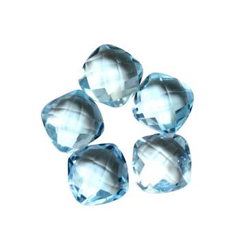 3.25 Ratti 2.95 Carat Natural Blue Topaz at Wholesale Rate Fine Quality Cushion Checker Shape Loose Gemstone 1 Pcs 2