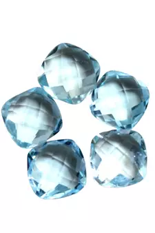 3.25 Ratti 2.95 Carat Natural Blue Topaz at Wholesale Rate Fine Quality Cushion Checker Shape Loose Gemstone 1 Pcs