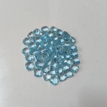 3.25 Ratti 2.95 Carat Natural Blue Topaz at Wholesale Rate Fine Quality Cushion Checker Shape Loose Gemstone 1 Pcs 3