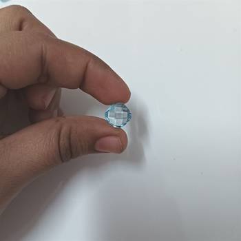 3.25 Ratti 2.95 Carat Natural Blue Topaz at Wholesale Rate Fine Quality Cushion Checker Shape Loose Gemstone 1 Pcs 4