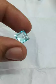 Natural Blue Topaz at Wholesale Rate Fine Quality 3.25 Ratti 2.95 Carat Princess Shape Loose Gemstone 1 Pcs