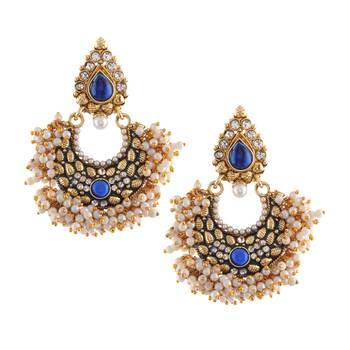 Ethnic Indian Bollywood Fashion Jewelry Set Chandni Pearl Earrings 1