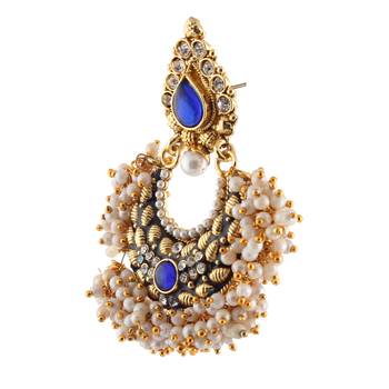 Ethnic Indian Bollywood Fashion Jewelry Set Chandni Pearl Earrings 2