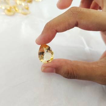Natural Citrine at Wholesale Rate Fine Quality 6.25 Ratti 5.68 Carat Pear Shape Sunela Loose Gemstone 1 Pcs 3
