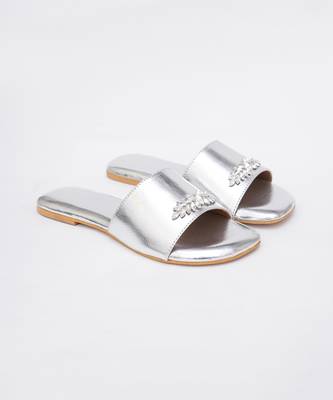Embroidery Silver Flats 3