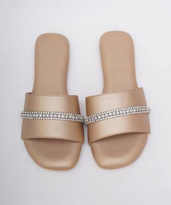 Embroidery Dull Gold Flats 1