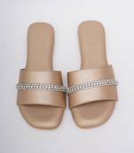 Embroidery Dull Gold Flats