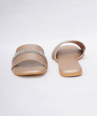 Embroidery Dull Gold Flats 2