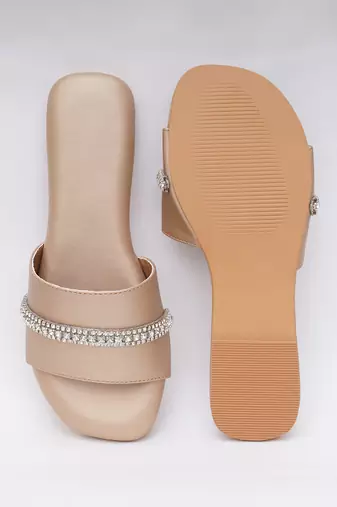 Embroidery Dull Gold Flats