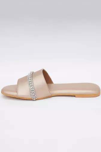 Embroidery Dull Gold Flats