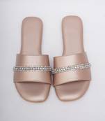 Embroidery Rose Gold Flats