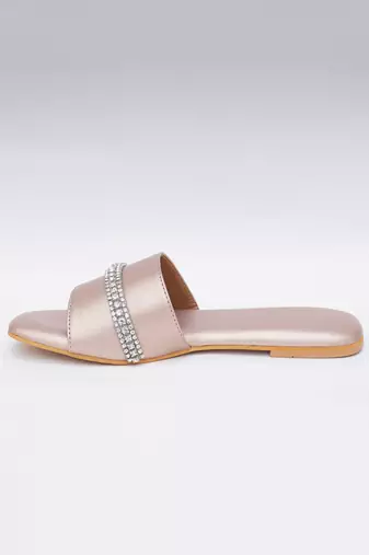 Embroidery Rose Gold Flats