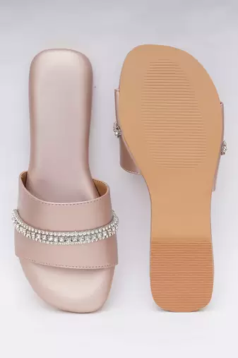 Embroidery Rose Gold Flats