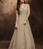 Beige Georgette Floor Length Anarkali Suit