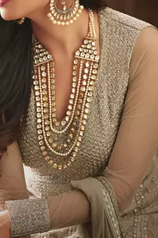 Beige Georgette Floor Length Anarkali Suit
