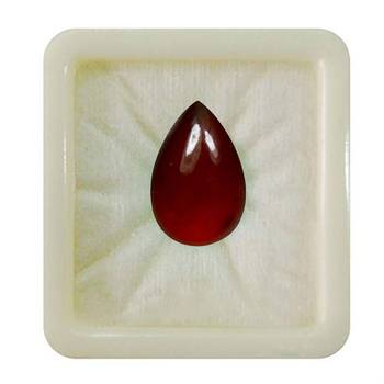 Natural Hessonite at Wholesale Rate Fine Quality 7.25 Ratti 6.89 Carat Cabochon Pear Shape Loose Gemstone 1 Pcs 1