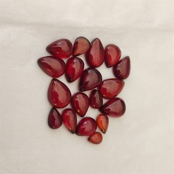 Natural Hessonite at Wholesale Rate Fine Quality 8.25 Ratti 7.5 Carat Cabochon Pear Shape Loose Gemstone 1 Pcs 3