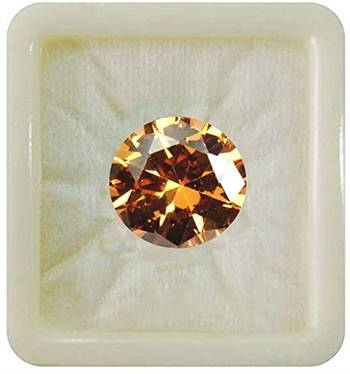 Brown Cubic Zircon at Wholesale Rate Fine Quality 4.25 Ratti 3.86 Carat Round Shape Jarkan Loose Gemstone 1 Pcs 1