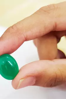 Natural Green Onyx at Wholesale Rate 2.25 Ratti 2.04 Carat Oval Shape Haqiq Loose Gemstone for Jewelry Making 1 Pcs