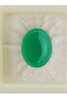 Natural Green Onyx at Wholesale Rate 10.25 Ratti 9.25 Carat Oval Shape Haqiq Loose Gemstone for Jewelry Making 1 Pcs