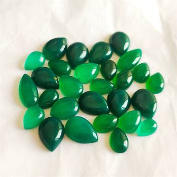 Natural Green Onyx at Wholesale Rate 2.25 Ratti 2.04 Carat Pear Shape Haqiq Loose Gemstone for Jewelry Making 1 Pcs 3